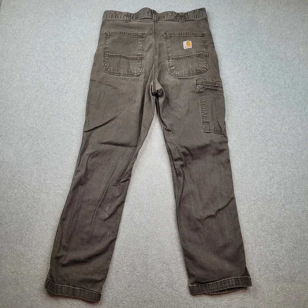 Carhartt Utility Pants Mens 32x30 Gray Relaxed Fit Rugged Flex Rigby 102291-306